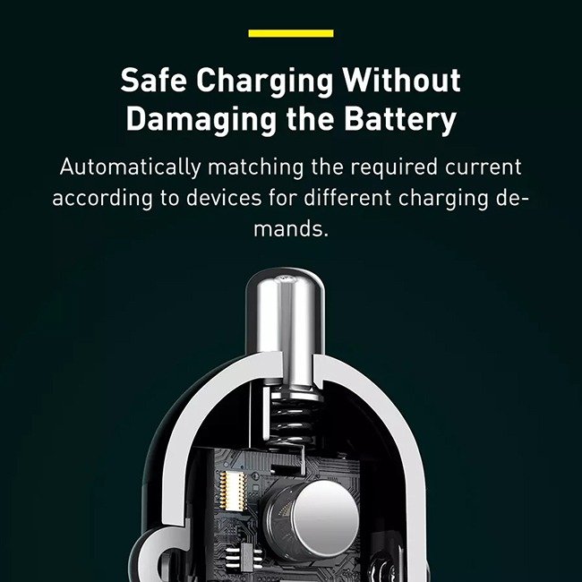 Baseus Grain Pro Dual Port 44W 4.8A Car Charger 6