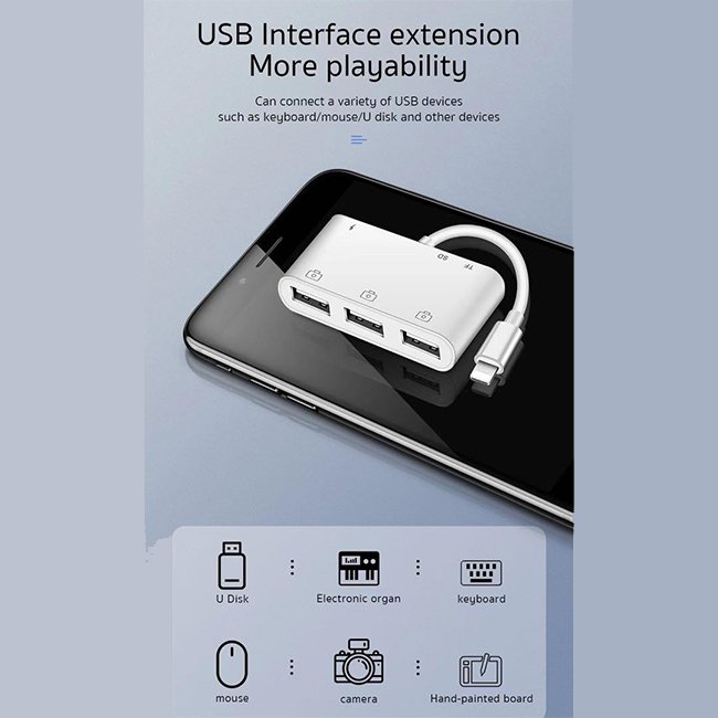 COTEetCI 6 in 1 Lightning OTG Card Reader 2
