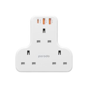 Porodo 3 AC Outlet Fast Charging USB Multi Port Wall Socket