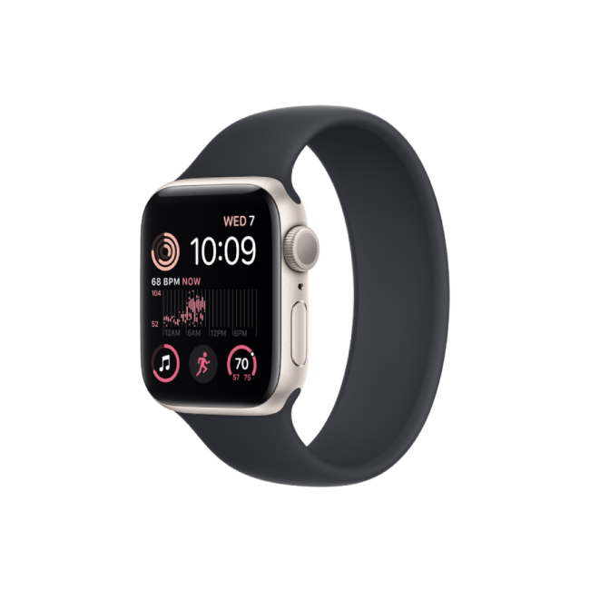 Apple Watch SE 2nd Gen 40MM Starlight Aluminum GPS – Midnight Solo Loop Band