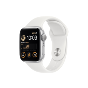 apple watch se 2nd gen 40mm silver aluminum gps white sport band